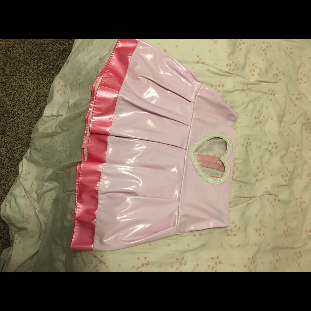 Dollskill Pink PVC Heart Skirt